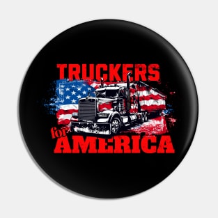 Truckers for America Truck Driving Trucks American Flag Patriotic Truck Driver Pin