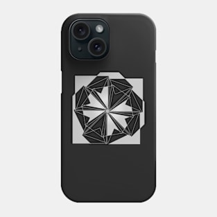 Mandala Geometric black and white linear flower Phone Case