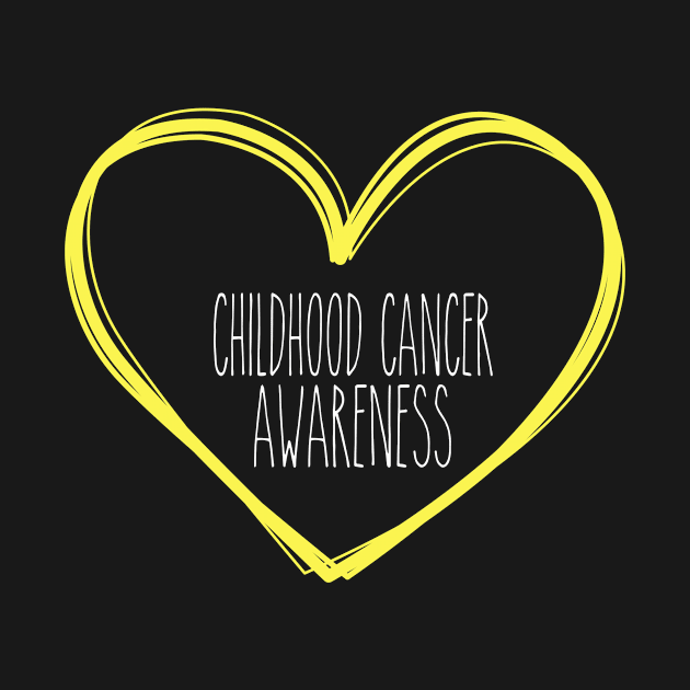 Childhood Cancer Awareness Heart Support by MerchAndrey