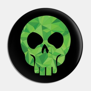 Skull - Crystal Green Pin