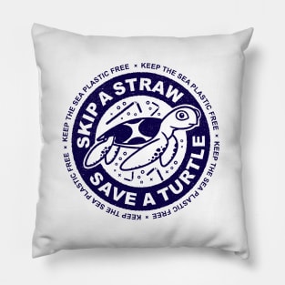 Skip A Straw Save A Turtle - Baby Turtle Pillow