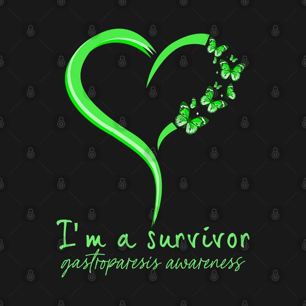 Gastroparesis Awareness Butterfly Heart I'm a Survivor by BramCrye