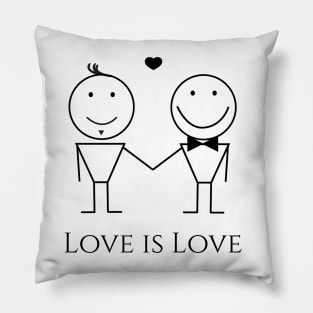 Love is Love. Happy men together Pillow