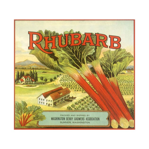 Vintage Rhubarb Crate Label by MasterpieceCafe