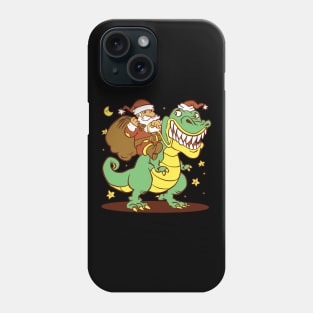 Funny Santa riding T-rex Phone Case