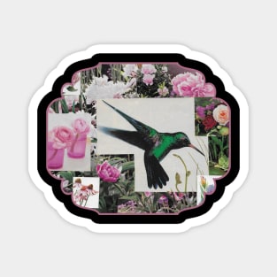 Hummingbird and Flowers Magnet