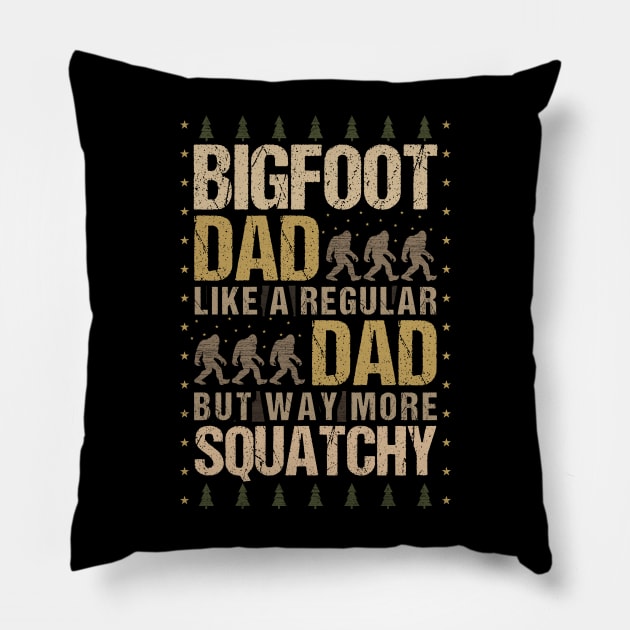 Bigfoot Dad Pillow by Tesszero