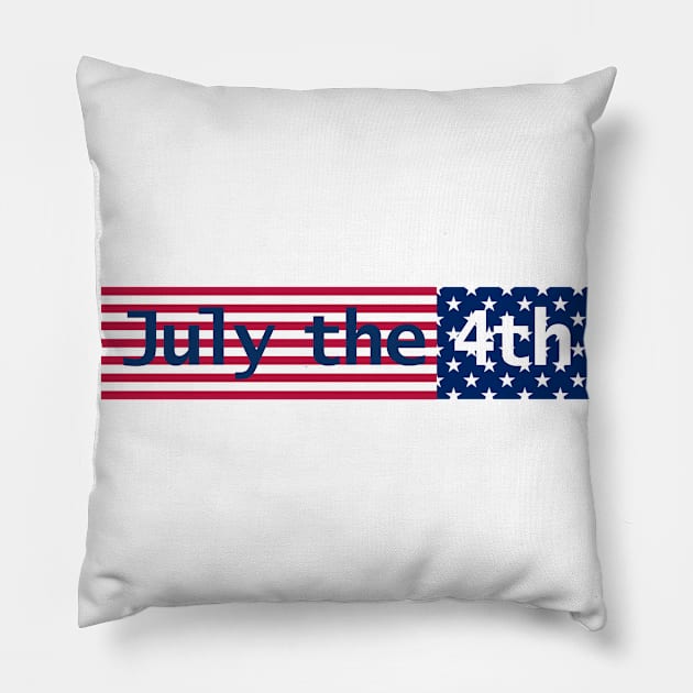 July 4th Typography in Stars and Stripes Text Pillow by ellenhenryart