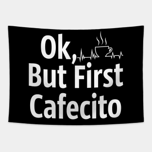 Cafecito but first coffee Tapestry