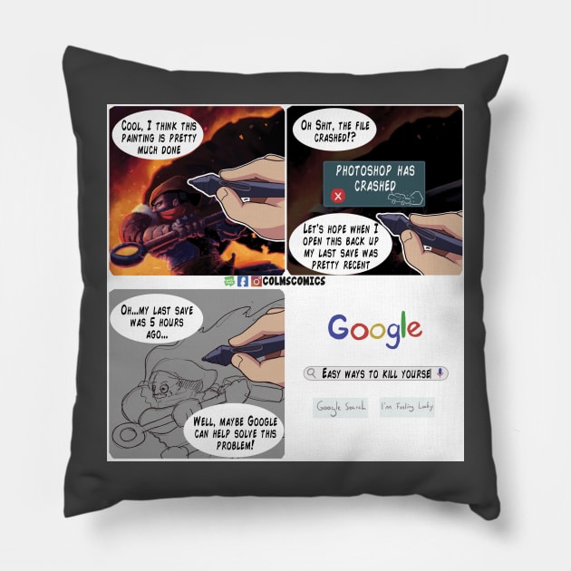 Artists Nightmare Pillow by colmscomics