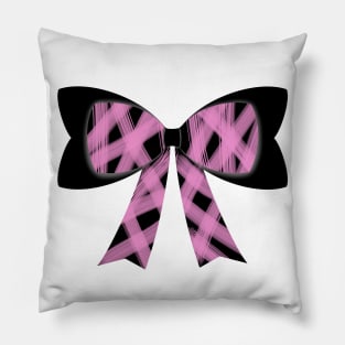 Light pink streaks bow Pillow