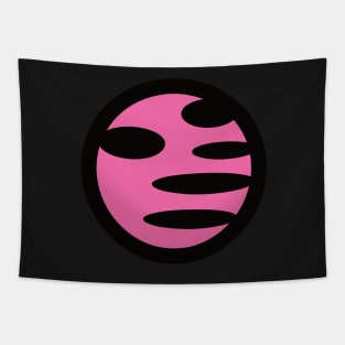 Hot Pink Abstract Fiery War Dragon Emblem Logo Design Tapestry