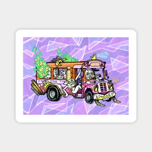 Pink Ghost Bus Magnet