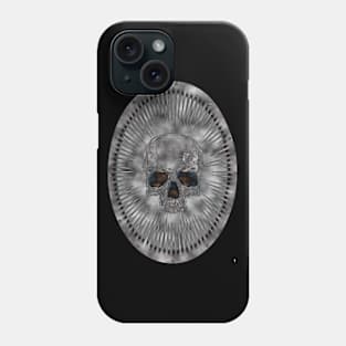 Grey skull, grey background. Phone Case