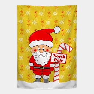 SANTA Claus Is Coming To Town From The North Pole Tapestry