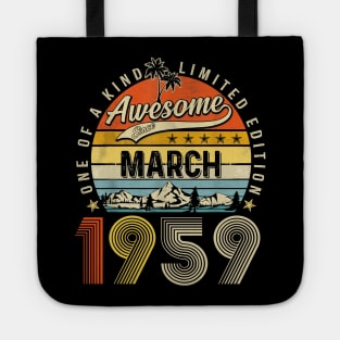 Awesome Since March 1959 Vintage 64th Birthday Tote