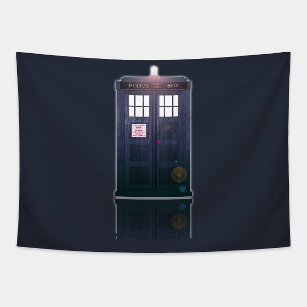 Tardis Shine Tapestry by Ahmaddjailani