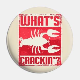 Vintage Funny What's Crackin'? Lobster Dad Jokes Summer Pun Pin