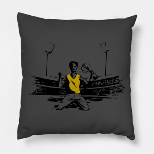 Boy on a football ground Pillow