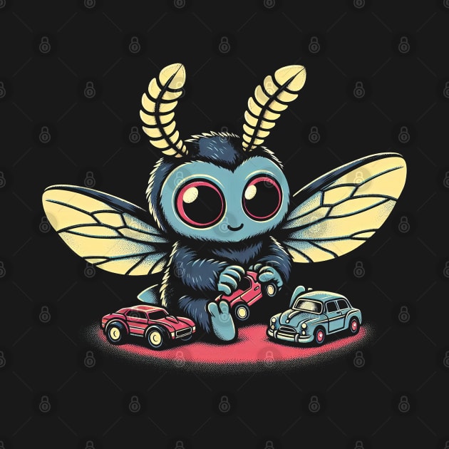 Li'l Legends™: Mothman Plays with Toy Cars by Fabled