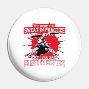 Sweat and Bleed Saying Cool Martial Arts Illustration Gift Pin