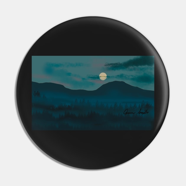 Moon Over Mountain Pin by designs-by-ann