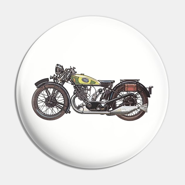 1932 Panther Redwing Motorcycle Pin by PMGdesigns