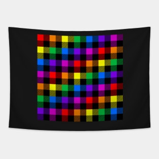 rainbow buffalo plaid Tapestry