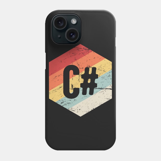 Retro C# Programming Icon Phone Case by MeatMan