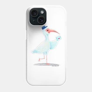 White Ibis with a love letter Phone Case