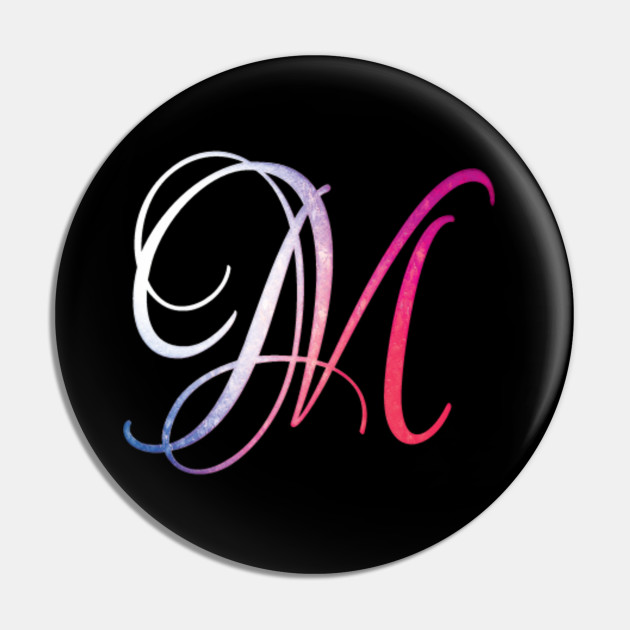 Monogram M Stylish Letter Monogram M Pin Teepublic