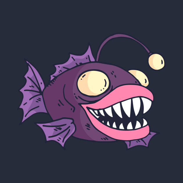 Funny Anglerfish Cartoon by SLAG_Creative