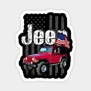 Jeep Wrangler TJ Jeepcar JEEP Flag Magnet