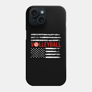 Vintage Volleyball America Flag Phone Case