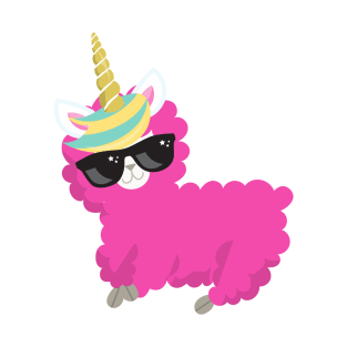 Unicorn Llama, Cute Llama, Llama With Sunglasses T-Shirt