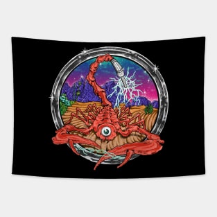 High on Scorpion Red Tapestry