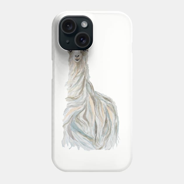 Llama watercolor drawing Phone Case by Kuhtina