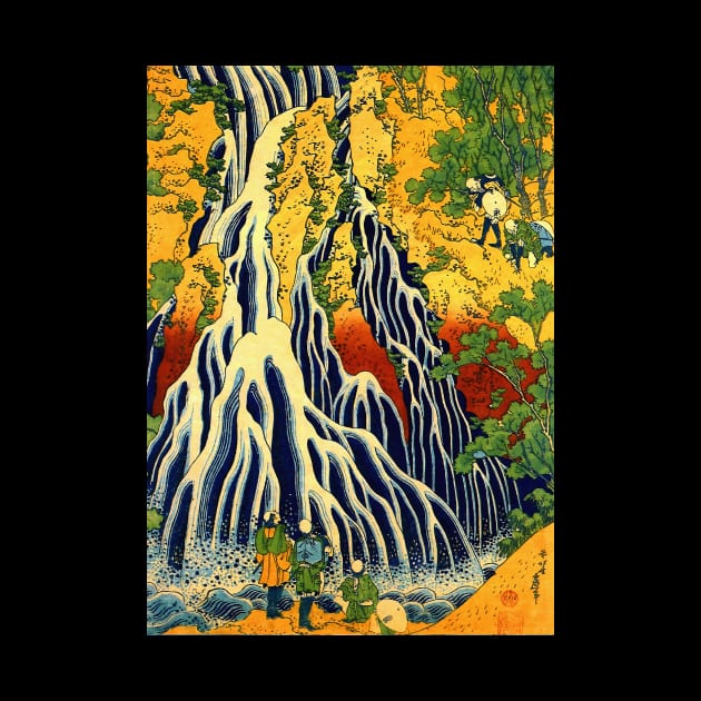 The Great Waterfall Japanese painting by geekmethat