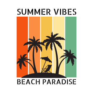 Colorful Retro Summer Beach T-Shirt