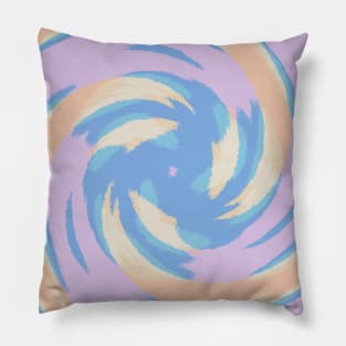 Swirl of Digital Abstract with Soft Pastel Color Palette Pillow