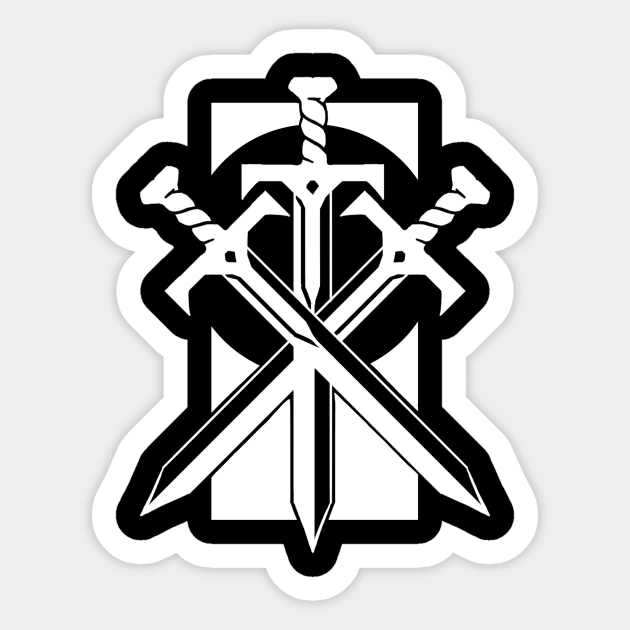 Minimalist Crossed Swords (Dark)' Sticker