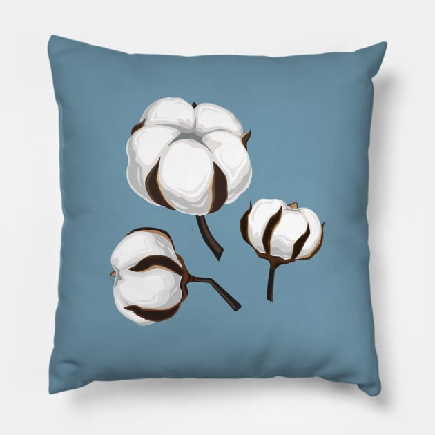 Cotton plant Pillow by Avisnanna