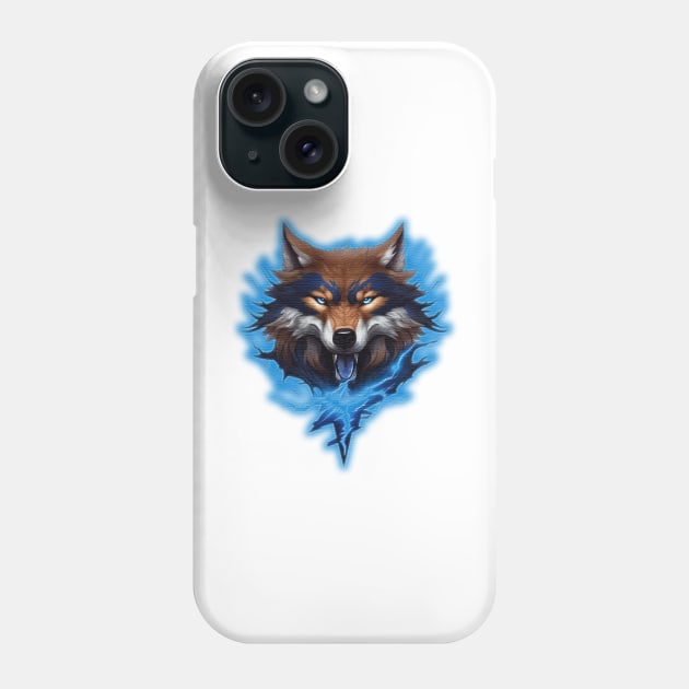 lightning wolf Head Phone Case by JnS Merch Store