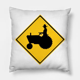 Farm Vehicles Warning Sign Pillow