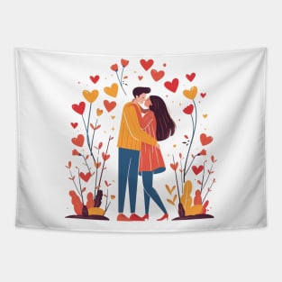 Valentine Romantic couple love birds Tapestry