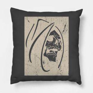 Dark Grim Reaper Skull and Bones Pillow