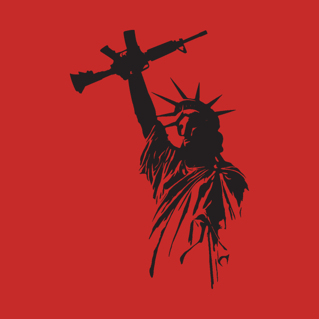 Pro Second Amendment 2A Lady Liberty With Raised Firearm by Nonstop Shirts