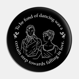 Black and White Pride and Prejudice Dance Quote Design Pin