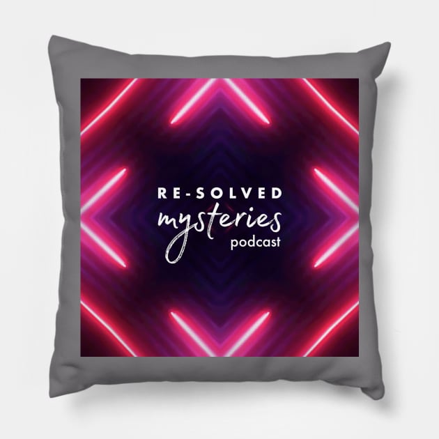 Re-Solved Mysteries Glowy AF Neon Logo v2 Pillow by Re-Solved Mysteries