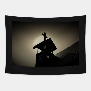 Cross Silhouette And Heavenly LIght Tapestry